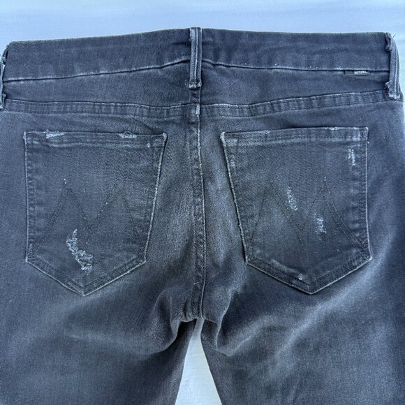 MOTHER  The Looker Crop Jeans Black Washed - Picture 6 of 10
